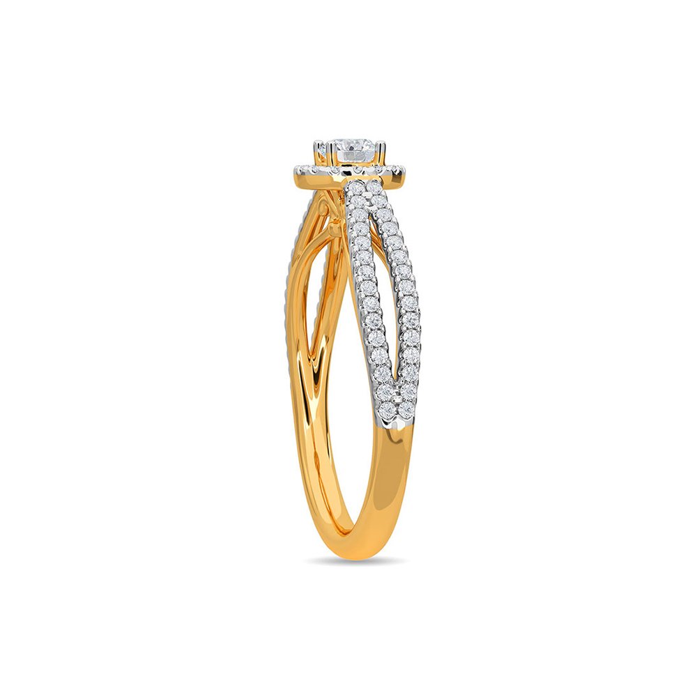 Solitaire Erina Ring Kisna White Gold Ring - الصورة 3