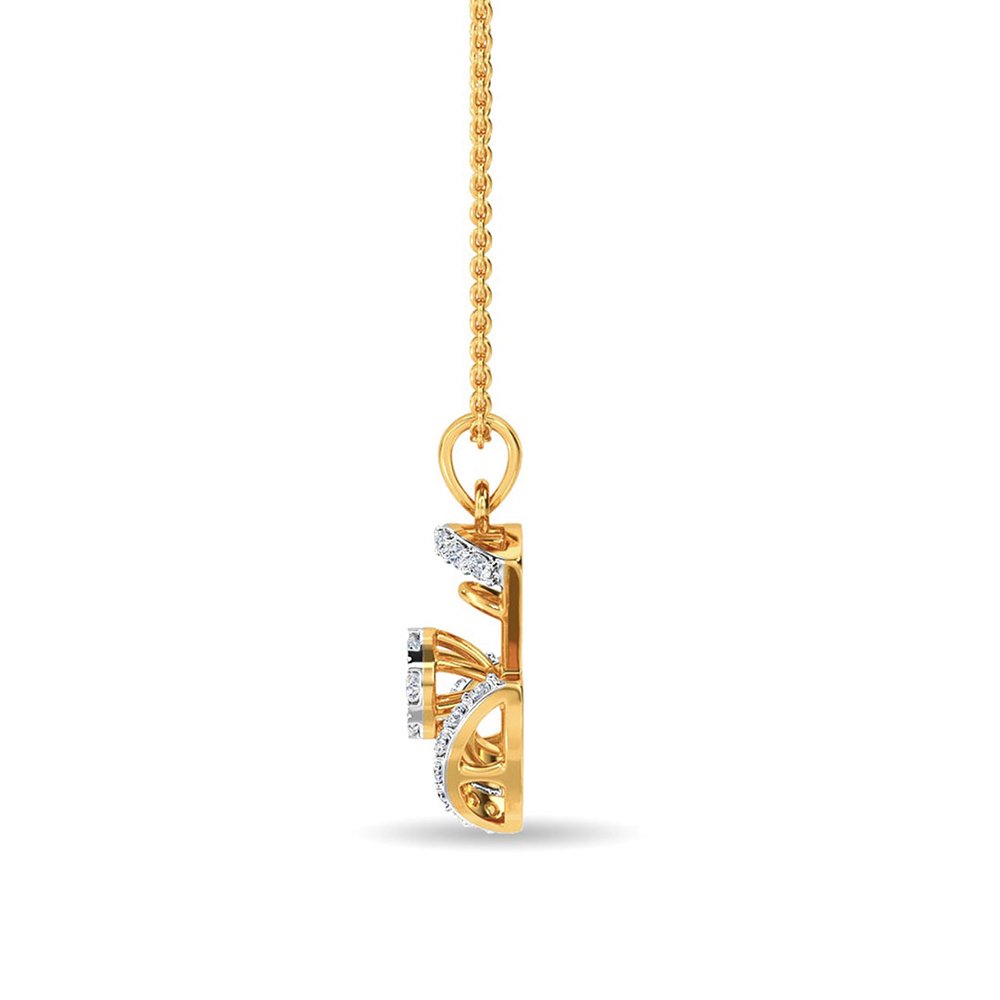 Diamond Ed Pendant Yellow Gold / 14KT - الصورة 4