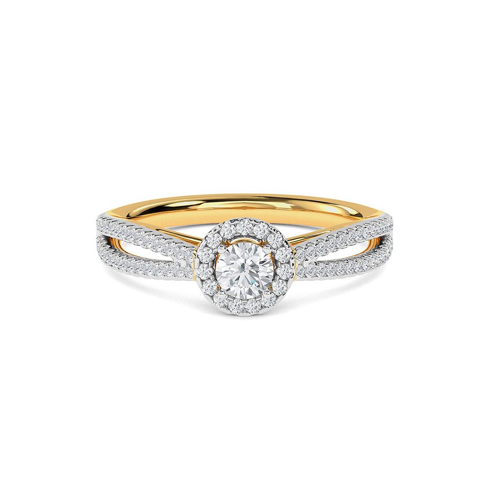 Solitaire Erina Ring Kisna White Gold Ring - الصورة 5