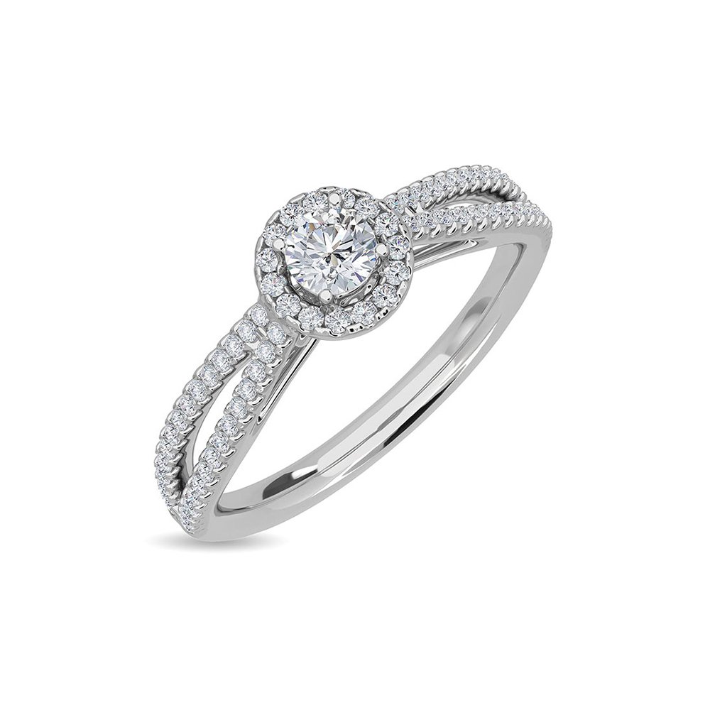 Solitaire Erina Ring Kisna White Gold Ring - الصورة 7