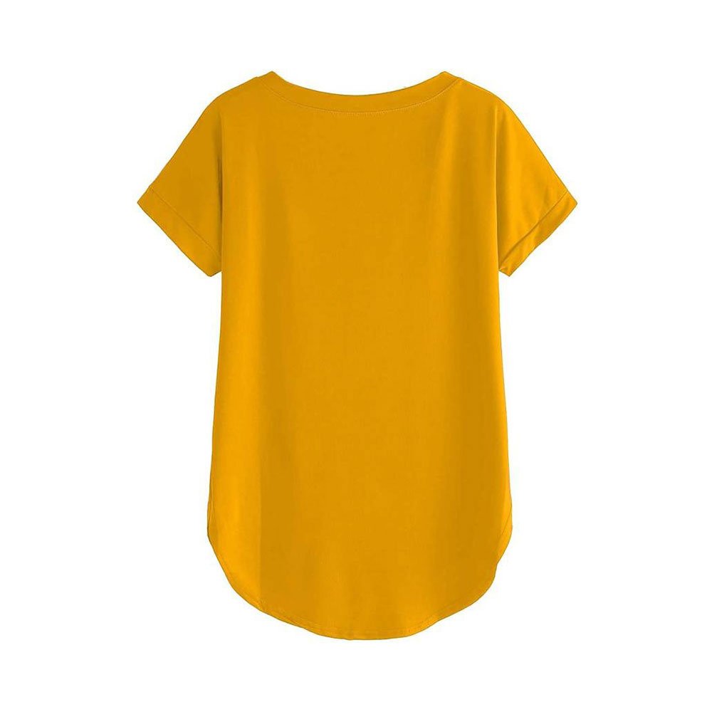 Women Solid Round Neck Cotton T-Shirt - الصورة 2