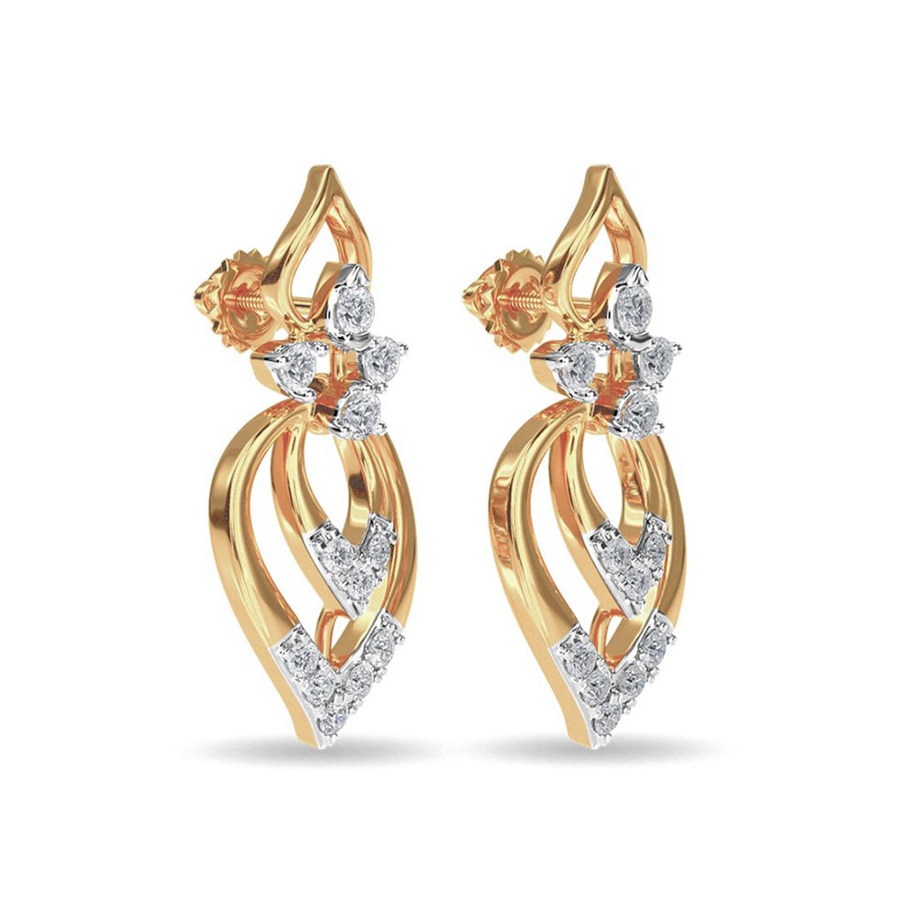Diamond Stud Eulla Earring Rose Gold - الصورة 3