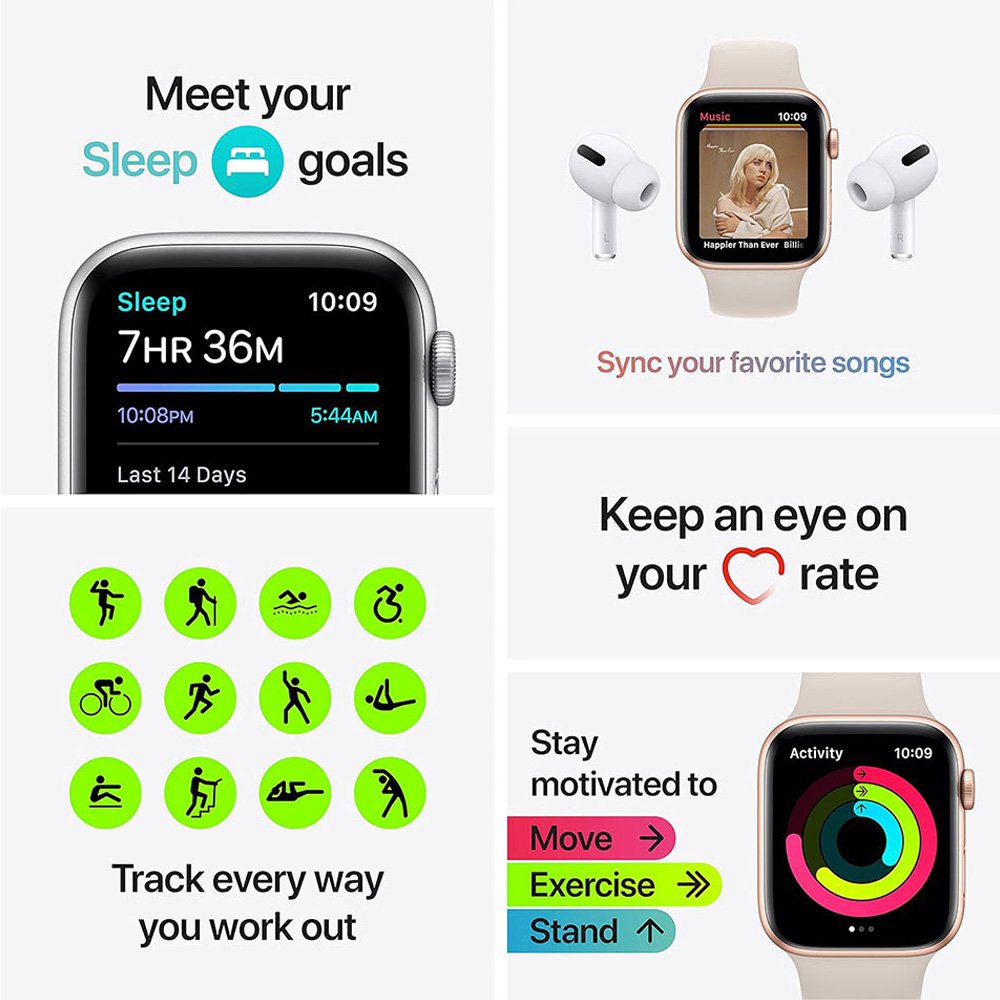 Apple Watch SE 44mm GPS+Cellular Gold - الصورة 4