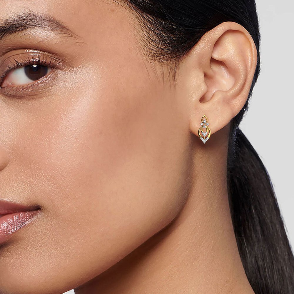 Diamond Stud Eulla Earring Rose Gold - الصورة 4