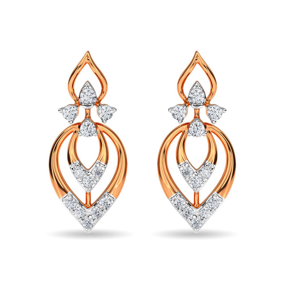 Diamond Stud Eulla Earring Rose Gold - الصورة 5